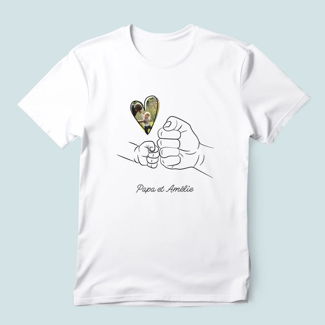 Photo Et Texte: Papa Enfant Main - T-Shirt Pour Hommes