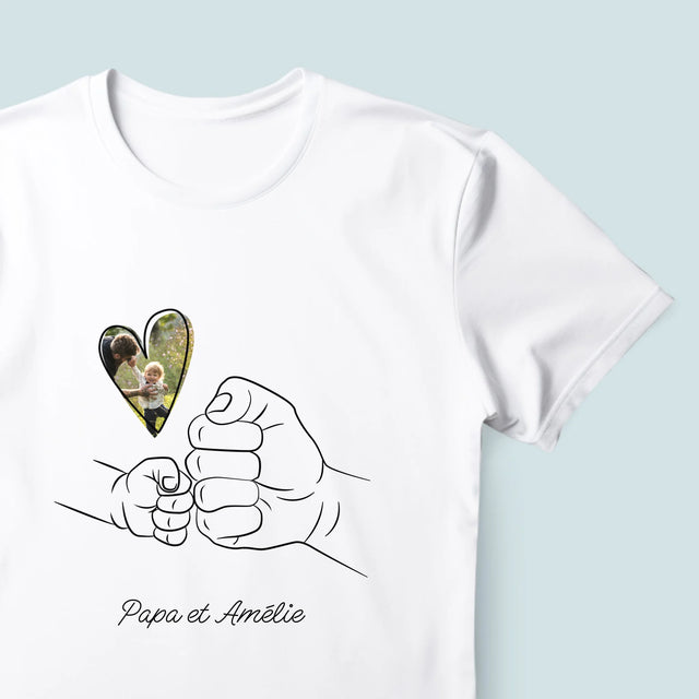 Photo Et Texte: Papa Enfant Main - T-Shirt Pour Hommes