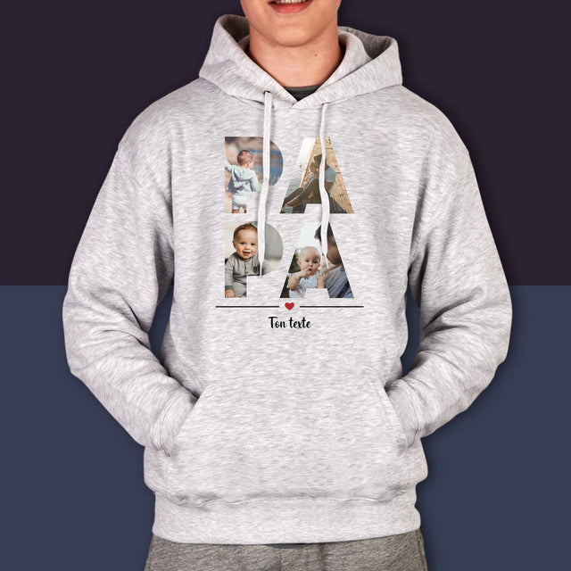 Collage Photo De Lettre: Papa Des Photos - Sweat À Capuche Pour Hommes
