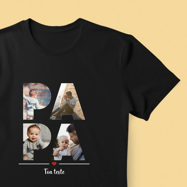 Collage Photo De Lettre: Papa Des Photos - T-Shirt Pour Hommes
