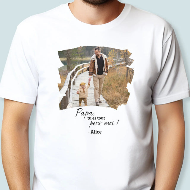 Photo Et Texte: Une Carte Pour Papa - T-Shirt Pour Hommes