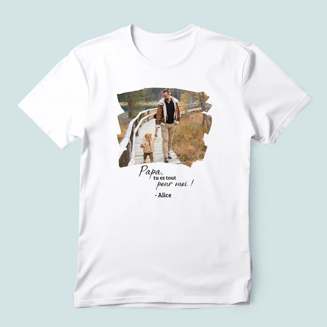 Photo Et Texte: Une Carte Pour Papa - T-Shirt Pour Hommes