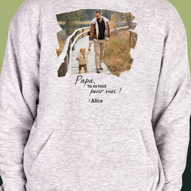 La Photo Et Un Texte: Une Carte Pour Papa - Sweat À Capuche Pour Hommes