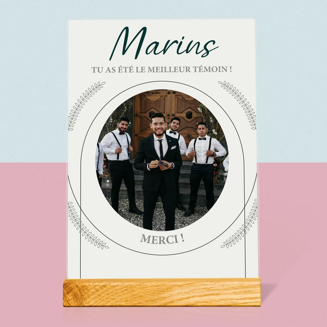 La Photo Et Un Texte: Tu As Été Le Meilleur Témoin - Impression Sur Verre Acrylique