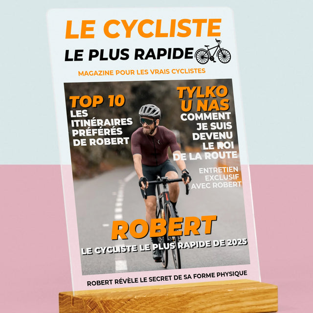 La Couverture De Magazine: Le Cycliste Le Plus Rapide - Impression Sur Verre Acrylique