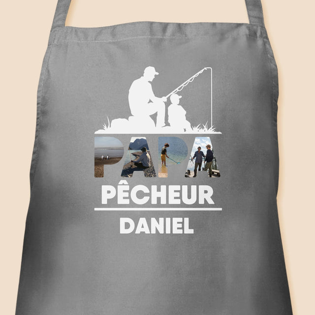 Collage Photo De Lettre: Papa Pêcheur - Tablier