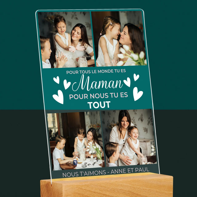 Le Collage Photo: Maman Tu Es Tout - Impression Sur Verre Acrylique