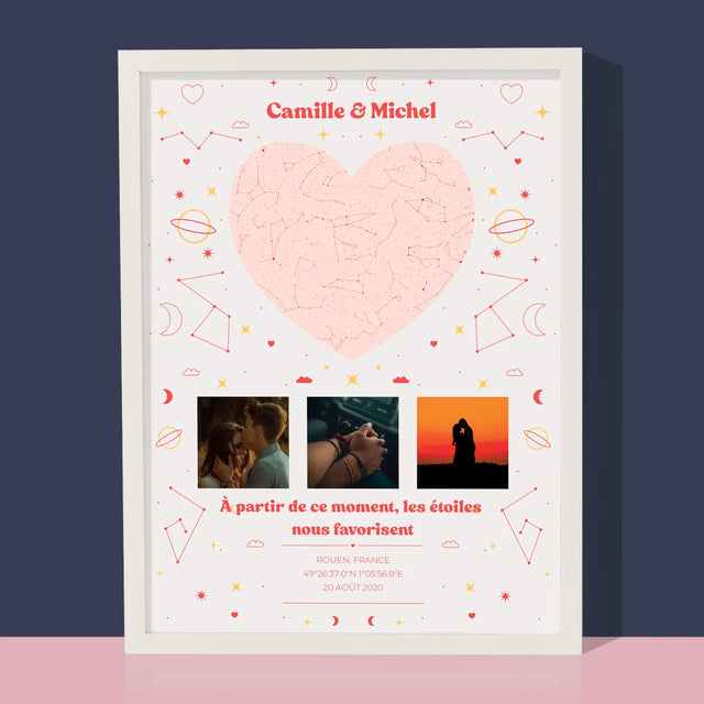Carte Des Étoiles: Notre Moment - Impression Encadrée 30X40