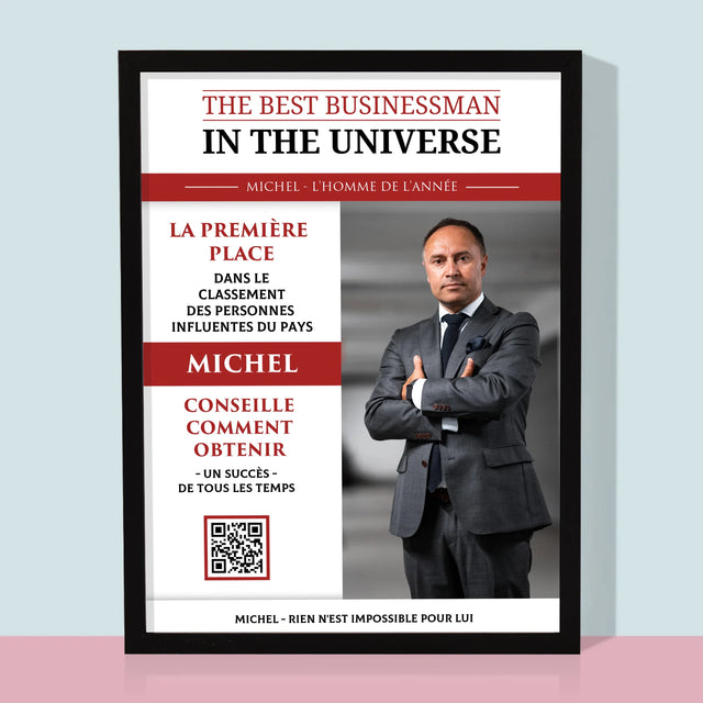 Couverture De Magazine: The Best Buisnessman In The Universe: Couverture De La Magazine - Impression Encadrée 30X40