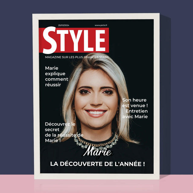 Couverture De Magazine: Style: Couverture De Magazine - Impression Encadrée 30X40
