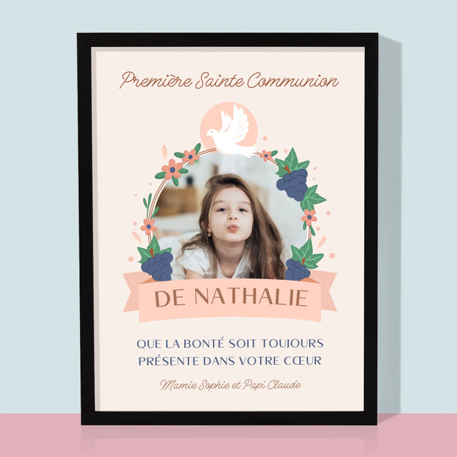 Photo Et Texte: Bonté Dans Le Cœur, La Communion - Impression Encadrée 30X40