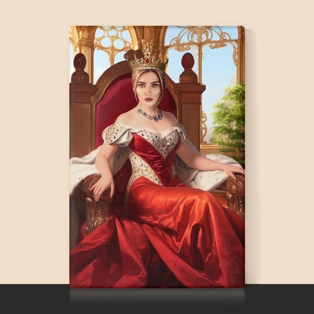 Portrait royal : Reine sur le trône - Imprimez avec votre photo | FR