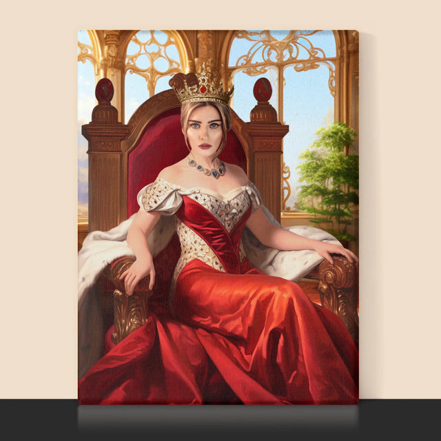 Portrait royal : Reine sur le trône - Imprimez avec votre photo | FR