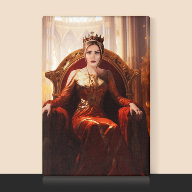 Le Portrait Royal : Reine Dans La Salle Du Trône - Imprimez Avec Votre Photo