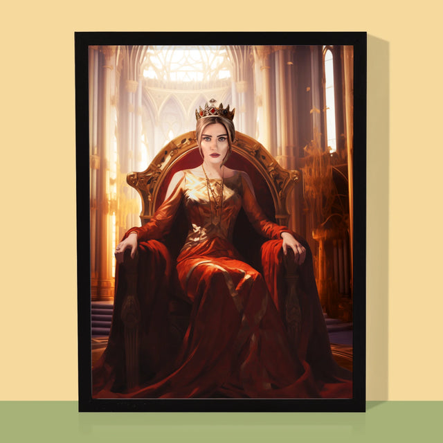 Le Portrait Royal : Reine Dans La Salle Du Trône - Imprimez Avec Votre Photo