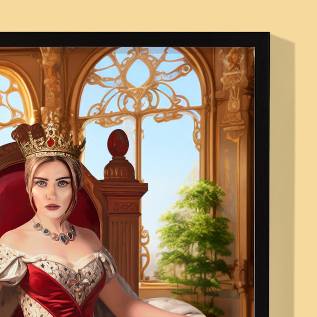 Portrait royal : Reine sur le trône - Imprimez avec votre photo | FR