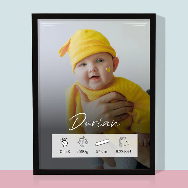 Acte De Naissance De L'Enfant: Métrique, Le Cadre - Impression Encadrée 30X40