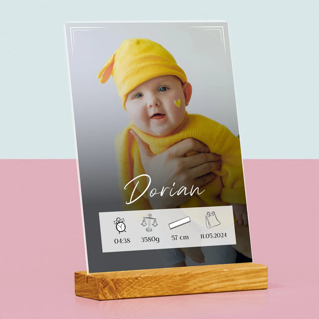 Acte De Naissance De L'Enfant: Métrique, Le Cadre - Impression Sur Verre Acrylique