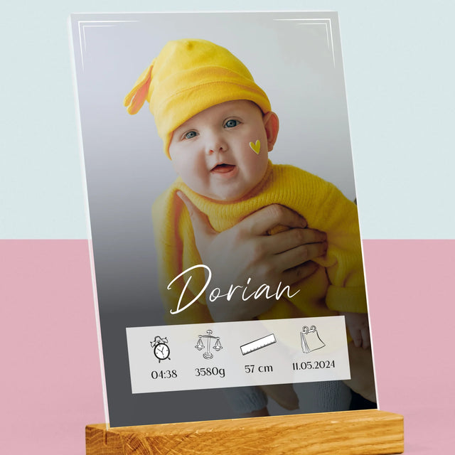 Acte De Naissance De L'Enfant: Métrique, Le Cadre - Impression Sur Verre Acrylique