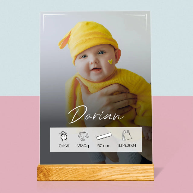 Acte De Naissance De L'Enfant: Métrique, Le Cadre - Impression Sur Verre Acrylique