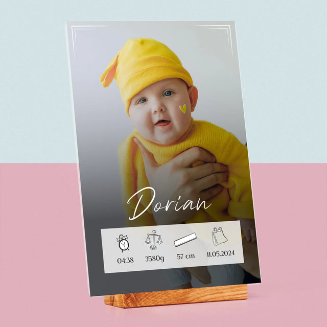 Acte De Naissance De L'Enfant: Métrique, Le Cadre - Impression Sur Verre Acrylique