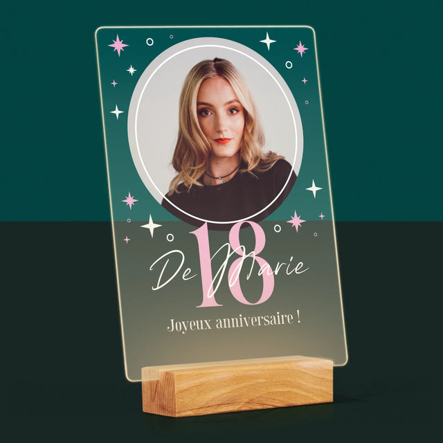 Photo Et Texte: 18, Les Étoiles - Impression Sur Verre Acrylique