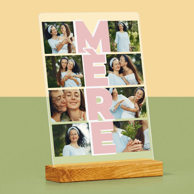 Collage Photo: Maman, Collage De Photos - Impression Sur Verre Acrylique