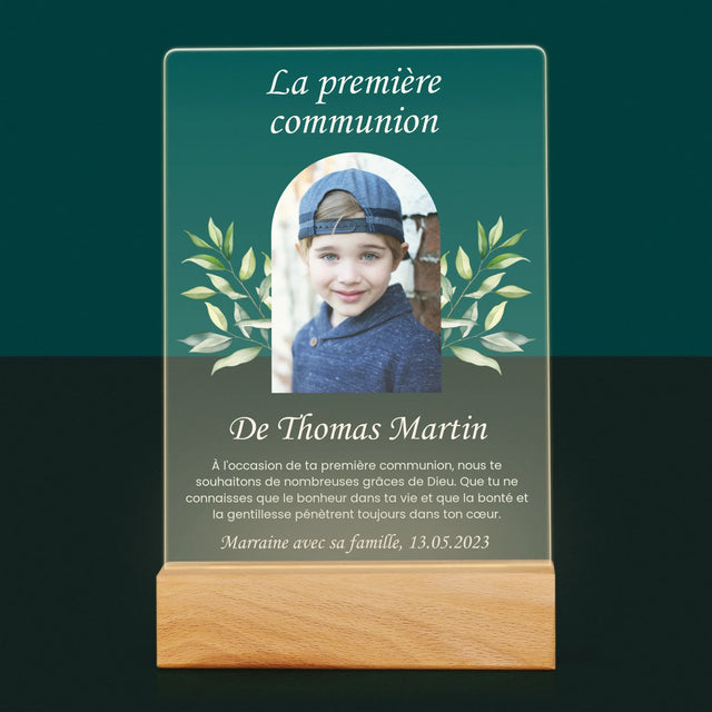 Photo Et Texte: Première Communion, Vœux - Impression Sur Verre Acrylique