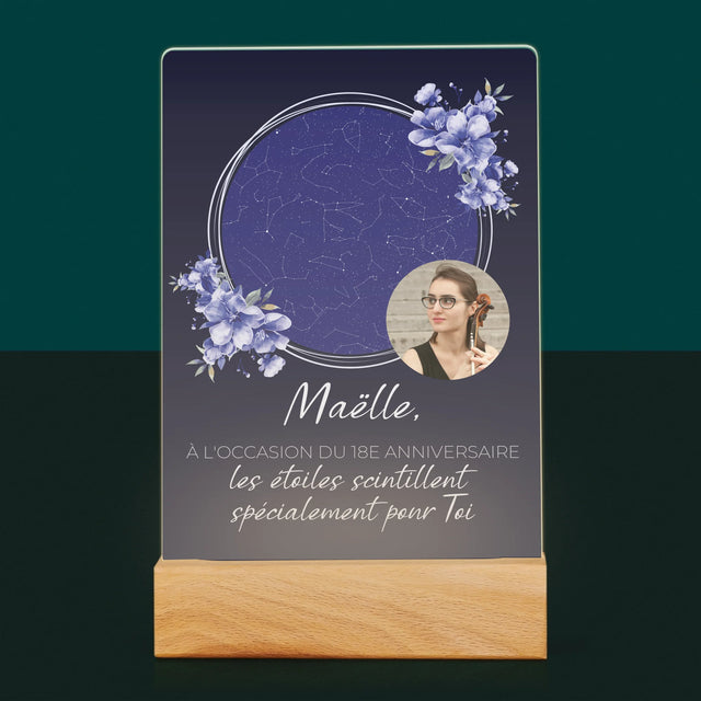 Carte Des Étoiles: Les Étoiles Scintillent Pour Célébrer Ton Anniversaire - Impression Sur Verre Acrylique
