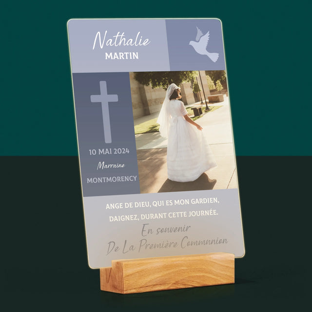 Photo Et Texte: Ange De Dieu Communion - Impression Sur Verre Acrylique