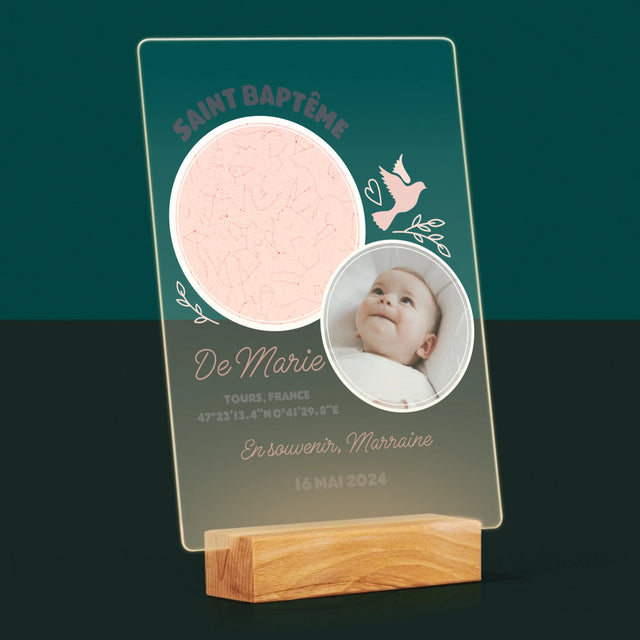 Carte Des Étoiles: Baptême - Impression Sur Verre Acrylique