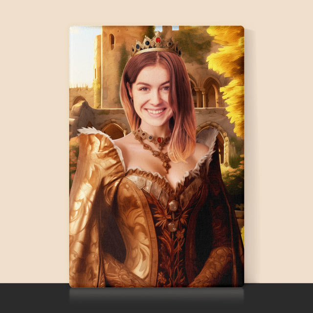 Le Portrait Royal : Reine Dans Les Jardins - Imprimez Avec Votre Photo