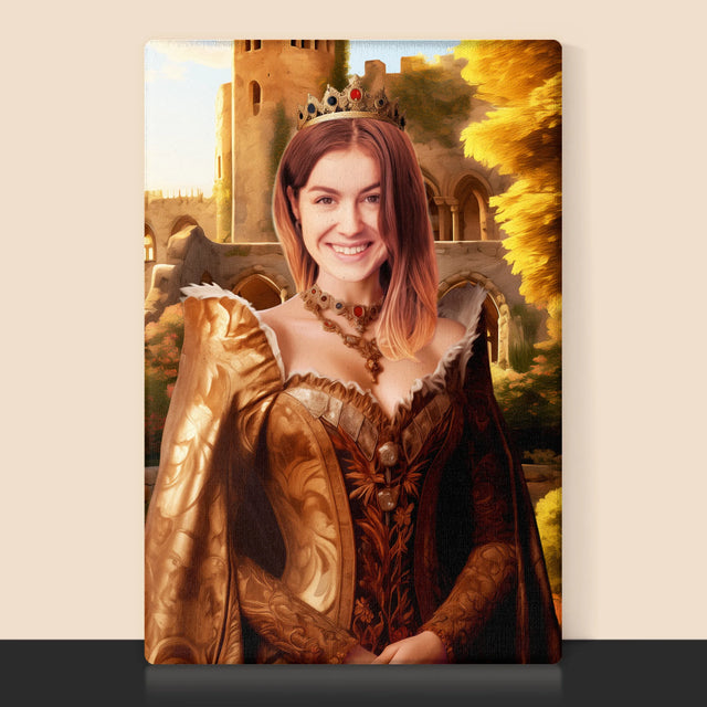 Le Portrait Royal : Reine Dans Les Jardins - Imprimez Avec Votre Photo