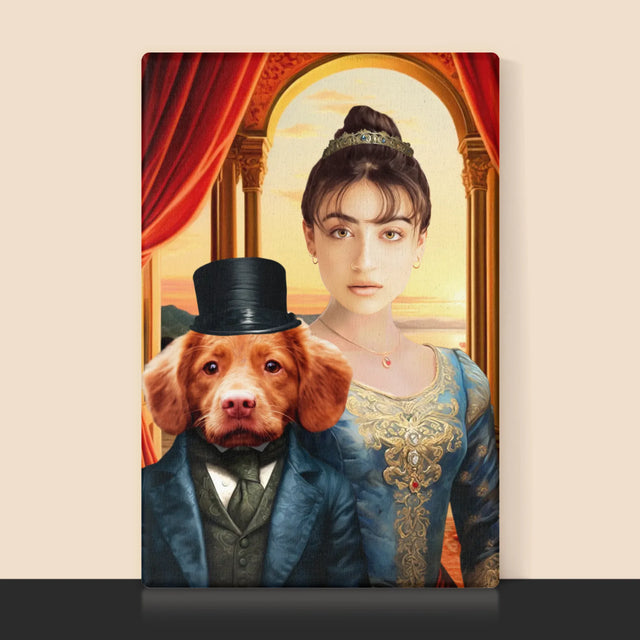 Le Portrait Royal : Femme Noble Avec Animal De Compagnie - Imprimez Avec Votre Photo