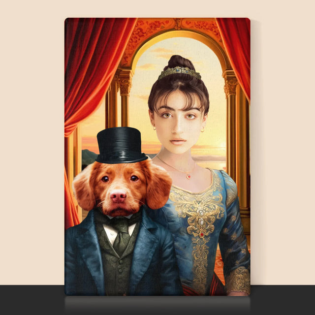 Le Portrait Royal : Femme Noble Avec Animal De Compagnie - Imprimez Avec Votre Photo