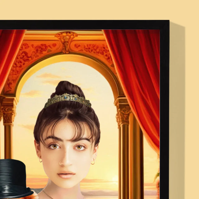 Le Portrait Royal : Femme Noble Avec Animal De Compagnie - Imprimez Avec Votre Photo