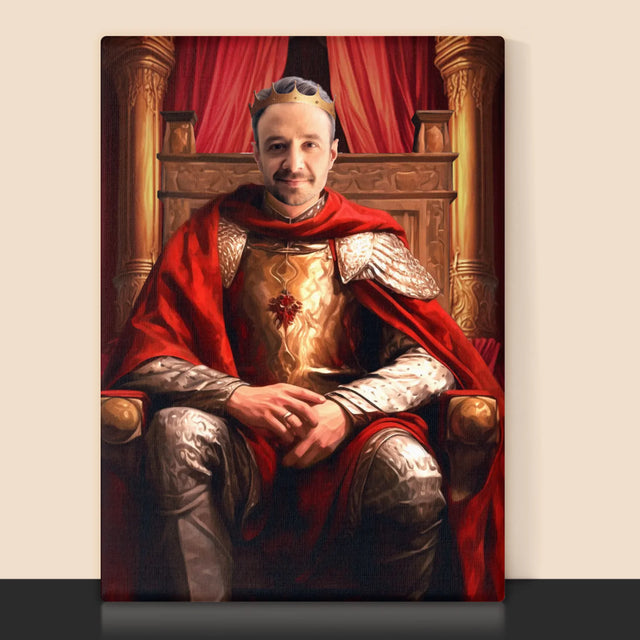 Le Portrait Royal : Roi Dans La Salle Du Trône - Imprimez Avec Votre Photo