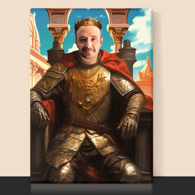 Le portrait royal : Roi sur le trône - Imprimez avec votre photo