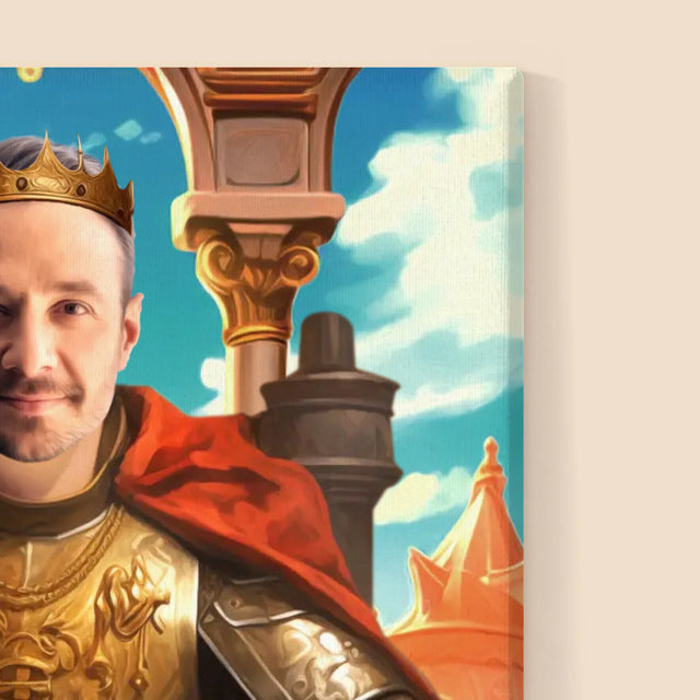 Le portrait royal : Roi sur le trône - Imprimez avec votre photo
