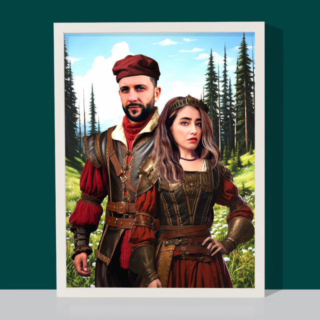 Le Portrait Royal : Couple De Cour - Imprimez Avec Votre Photo