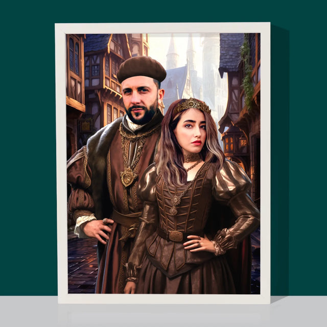 Portrait royal : Couple noble - Imprimez avec votre photo | FR