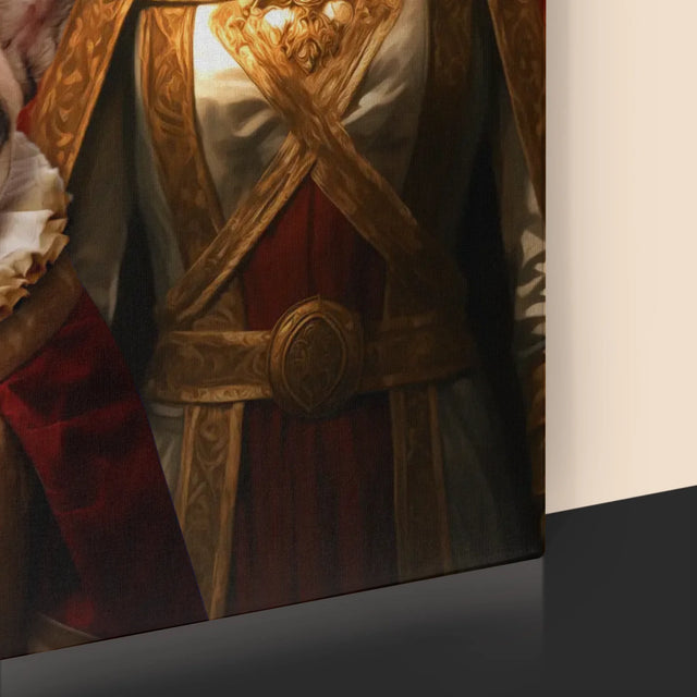 Le Portrait Royal : Couple Royal Avec Animal De Compagnie - Imprimez Avec Votre Photo