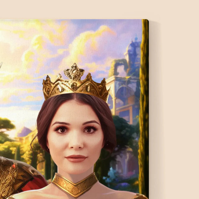 Le Portrait Royal : Couple Royal Avec Animal De Compagnie - Imprimez Avec Votre Photo
