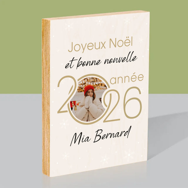 Le Collage Photo: Bonne Nouvelle Année - Impression Sur Bois