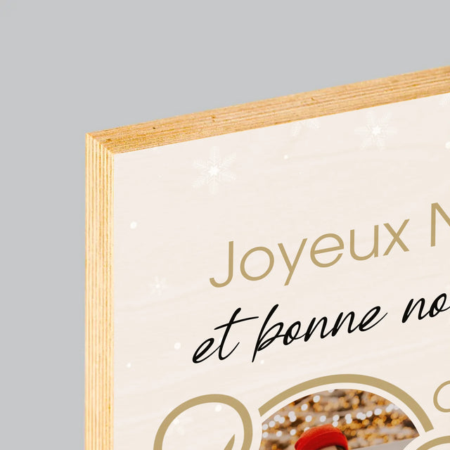 Le Collage Photo: Bonne Nouvelle Année - Impression Sur Bois