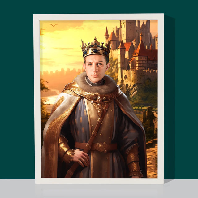Le Portrait Royal : Roi Dans Les Jardins - Imprimez Avec Votre Photo