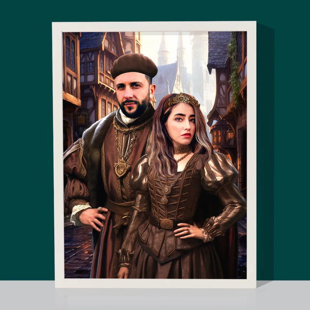Portrait royal : Duo aristocratique - Imprimez avec votre photo | FR