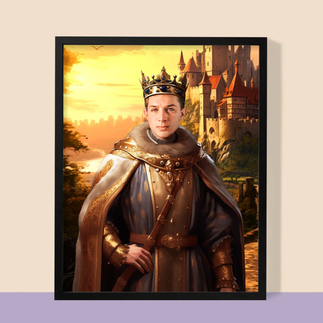 Le Portrait Royal : Roi Dans Les Jardins - Imprimez Avec Votre Photo