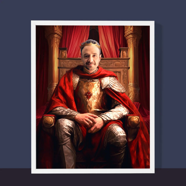 Le Portrait Royal : Roi Dans La Salle Du Trône - Imprimez Avec Votre Photo