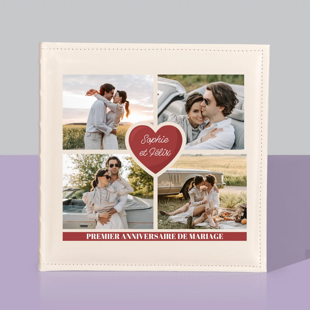 Collage Photo: Premier Anniversaire Cœur - Album De Photos